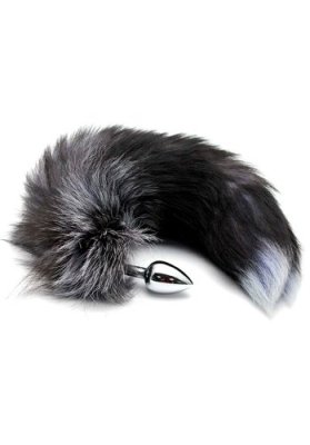 Black and White Fox Tail, Small Plug