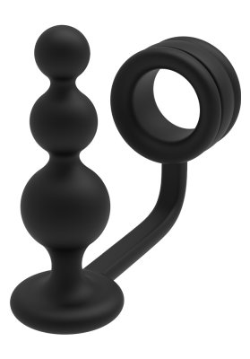 Ramrod Cockring with Beaded Anal Plug