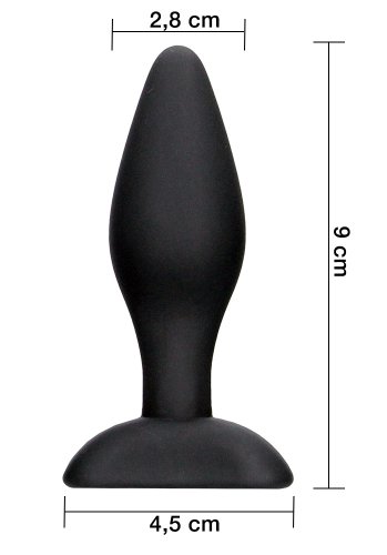 Svart Analplugg 8 cm